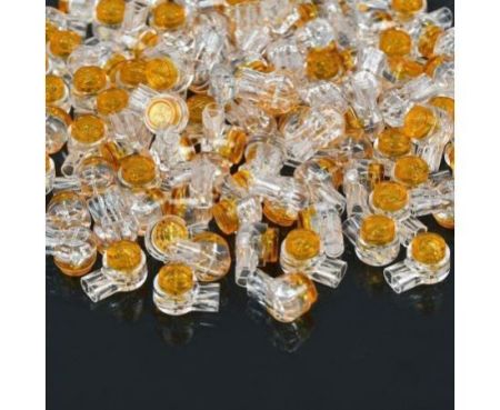 UY Wire Connector, Waterproof Gel-Filled Orange Clear Button Telephone Wire Connectors UY Butt Splice Connector & Network Cable Terminals (Pack of 25)