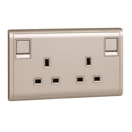 Schneider Switched Socket-2G-13 Ax-Wine Gold-E82T25